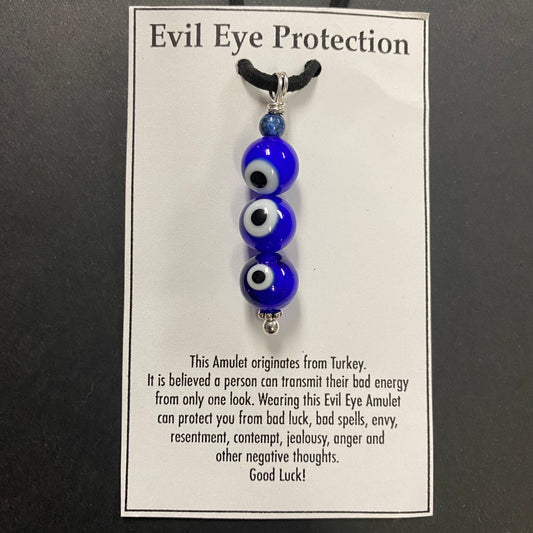 Evil Eye Glass 3-Bead Necklace