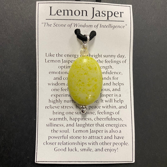 Lemon Jasper Oval Necklace