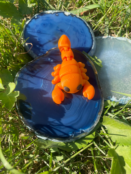 Small Orange Lobster Figurine