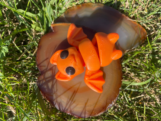 Halloween Bat - Orange With Black Eyes