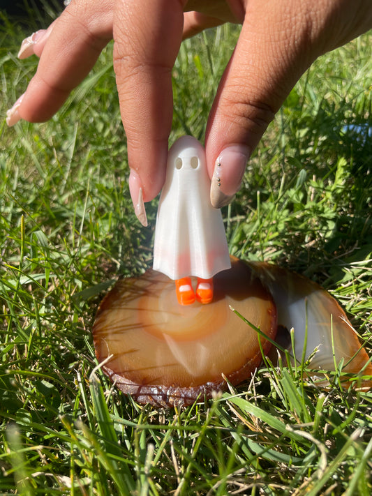 Medium Ghost - White Figure With Orange Shoes