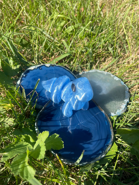 Medium Sized Shimmery Blue Dino Figurine