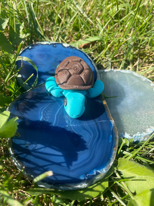 Small Brown & Blue Turtle - Decor