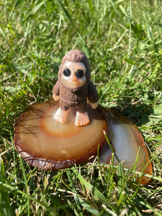 Small Monkey Figurine - Brown & Beige
