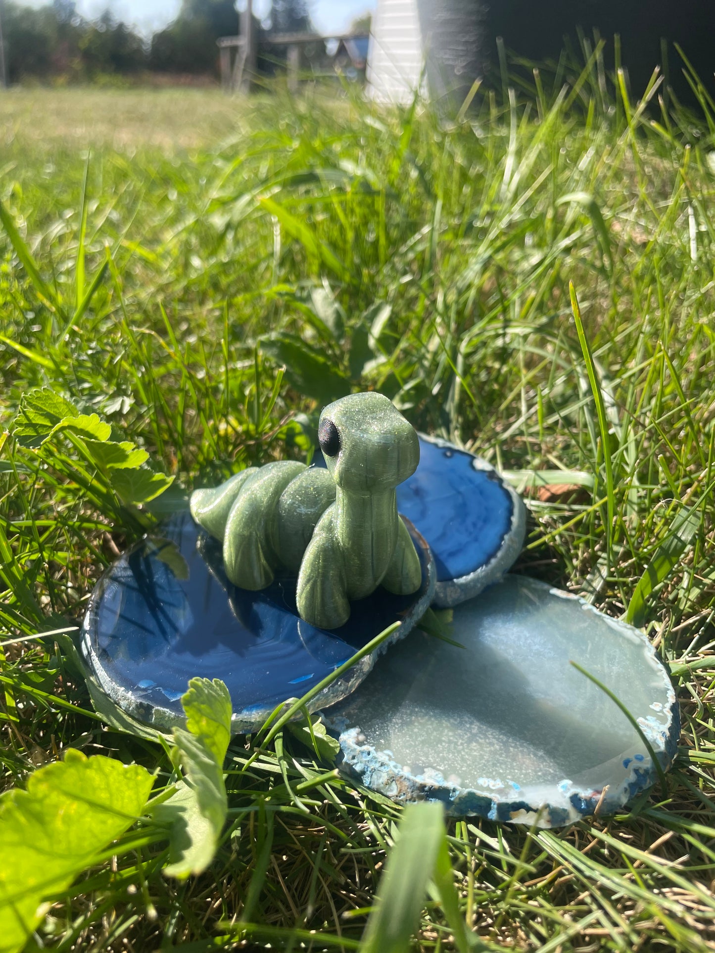 Medium Dino Figure - Green & Shimmery