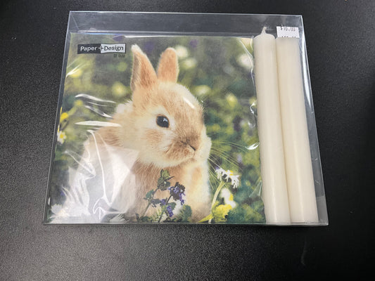 Twilight Collection - Bunny Napkin & Candle Set
