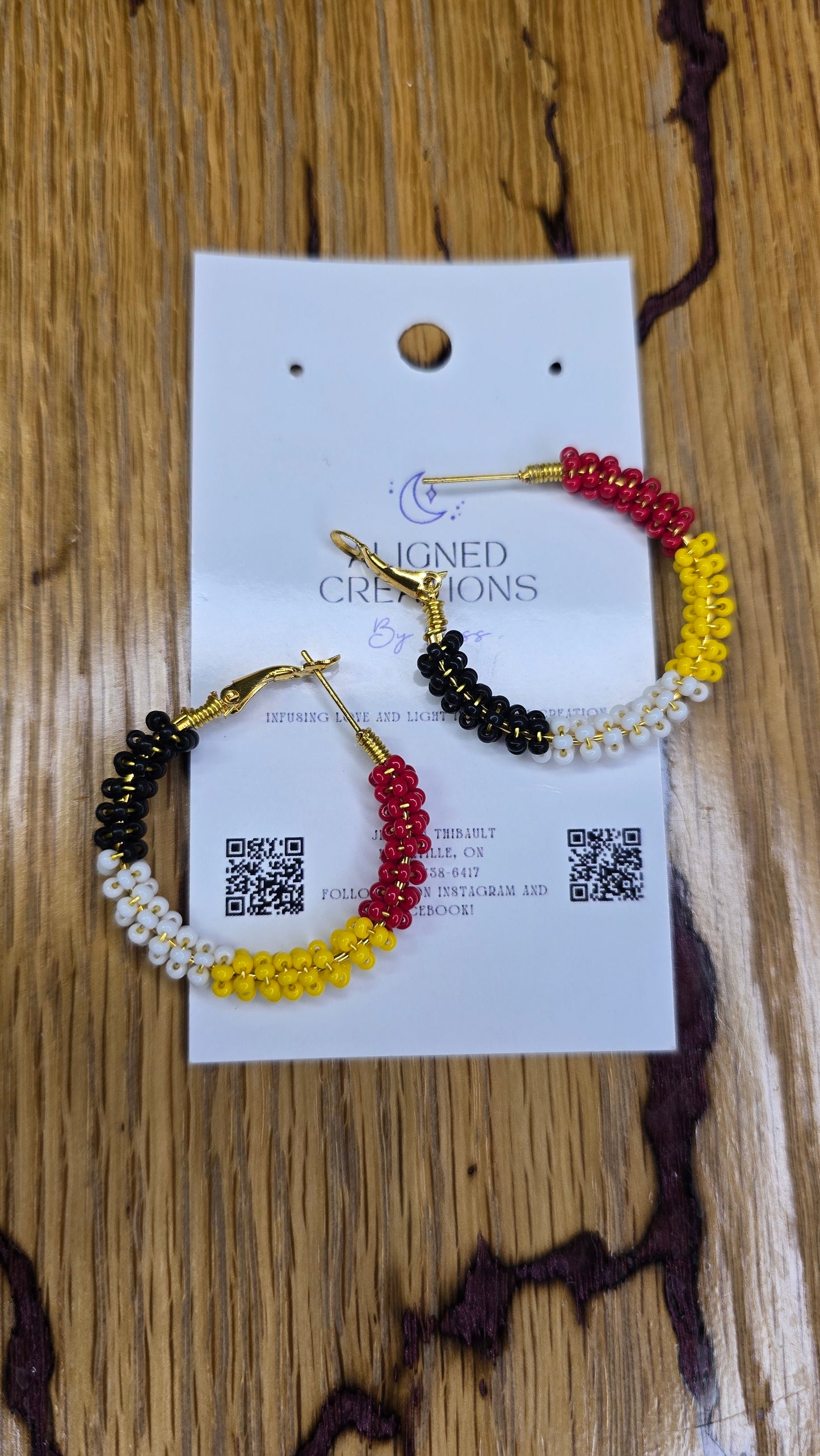 Medicine Wheel Beaded Hoop Earrings by Aligned Creations by Jess