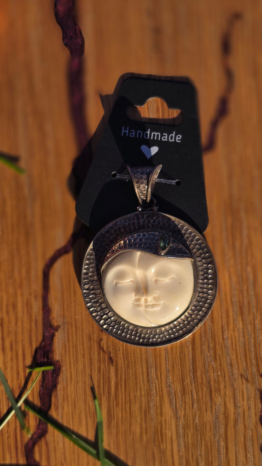 Sun / Moon Pendant with Peridot