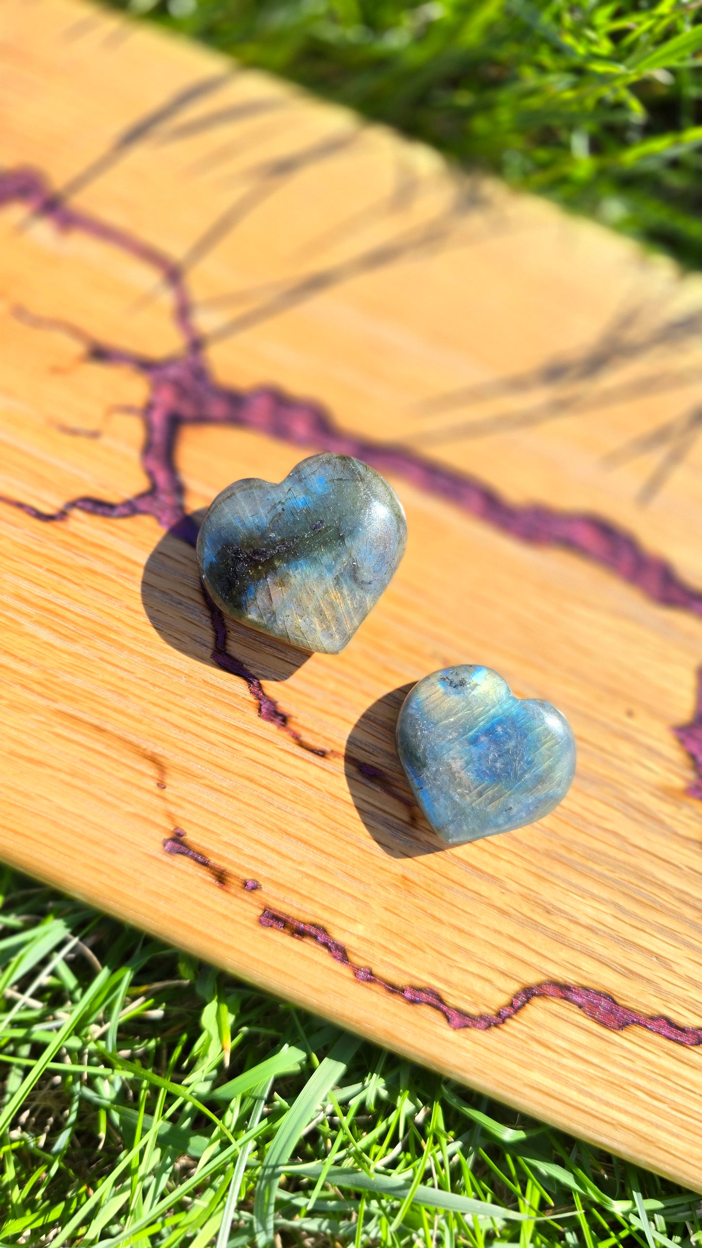 Labradorite Hearts