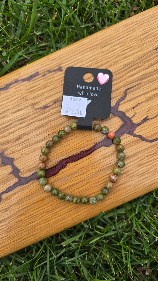 7 3/4" Unakite Bracelet
