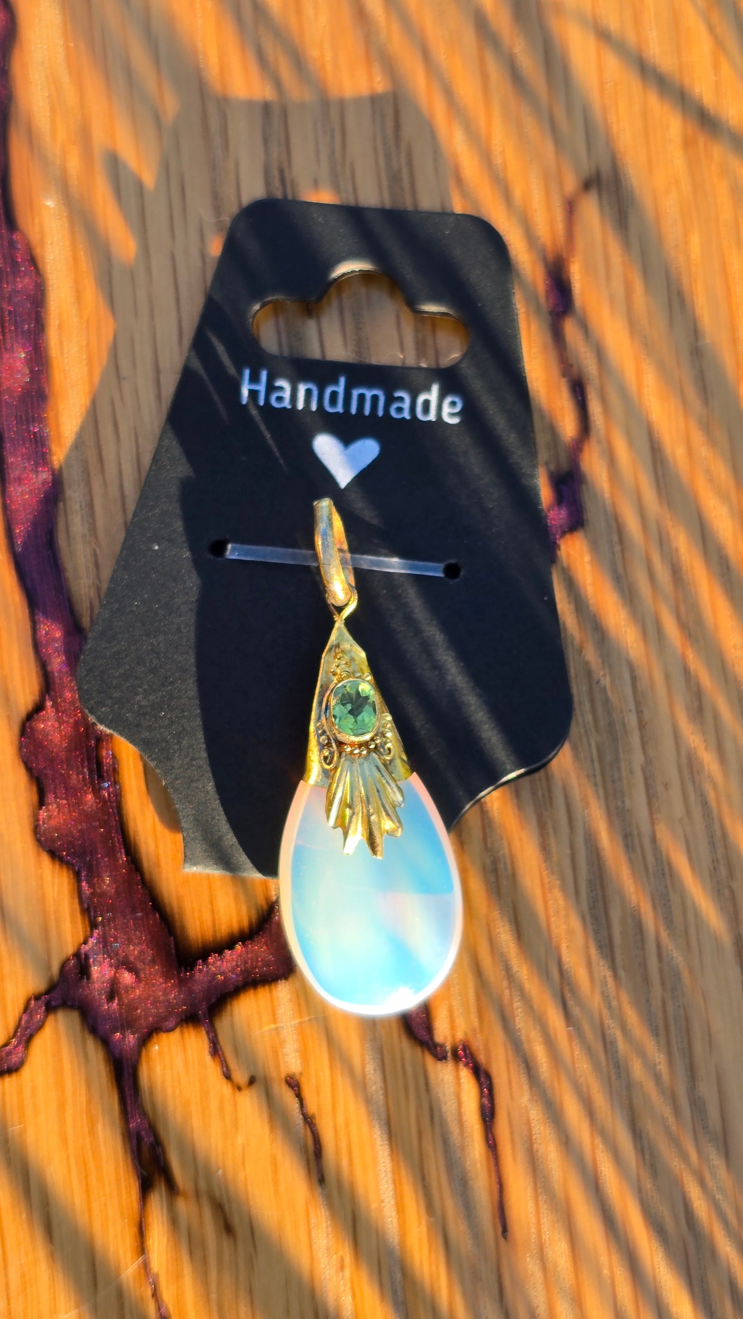 Opalite & Peridot Pendant
