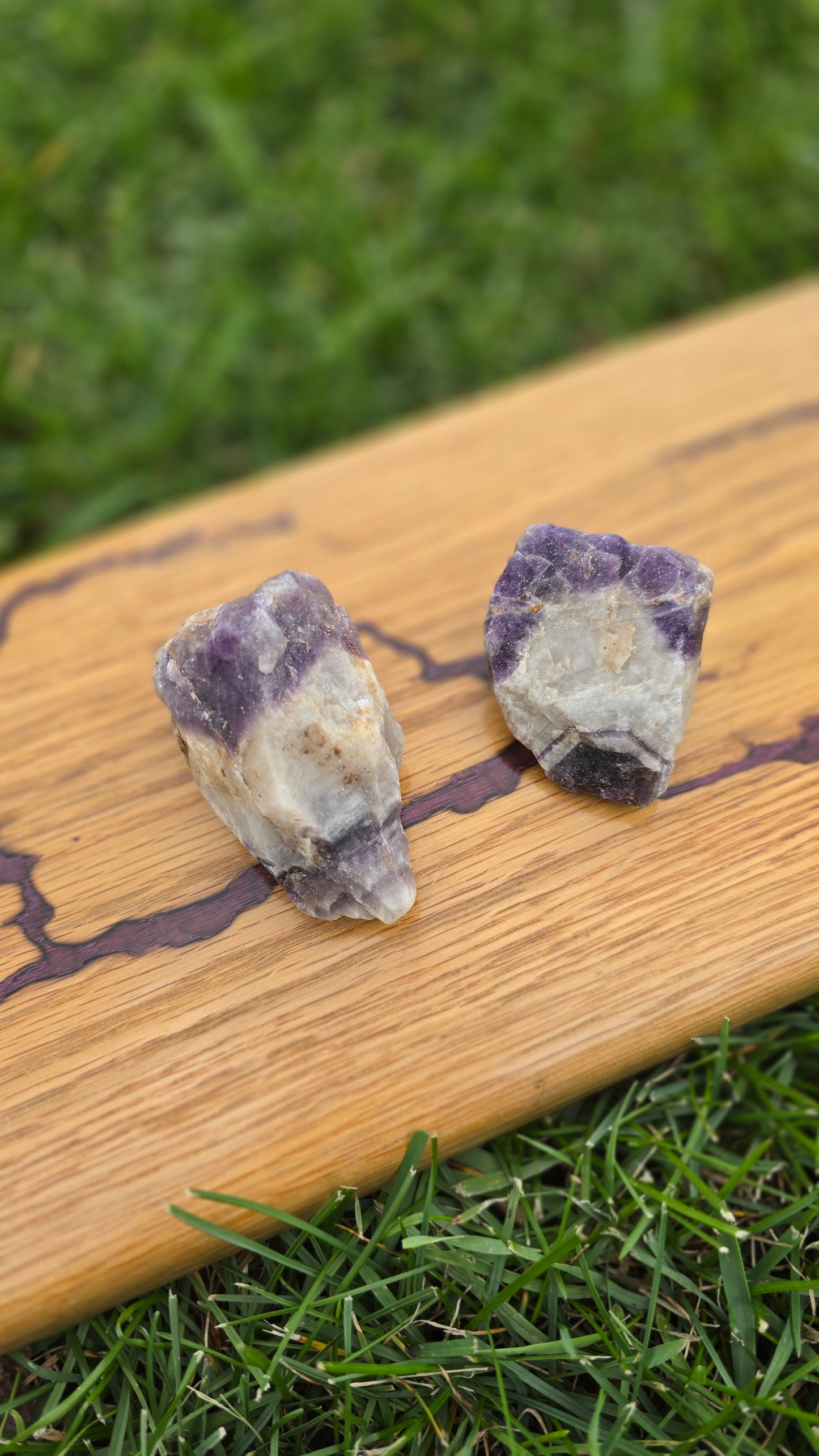 Raw Chevron Amethyst Pieces - Medium 50-100g
