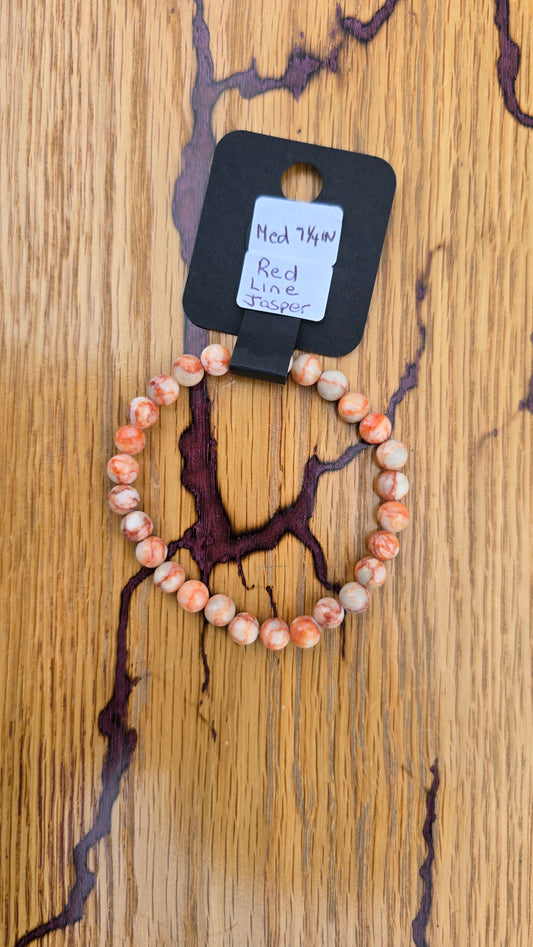 7 1/4" Red Line Jasper Bracelet