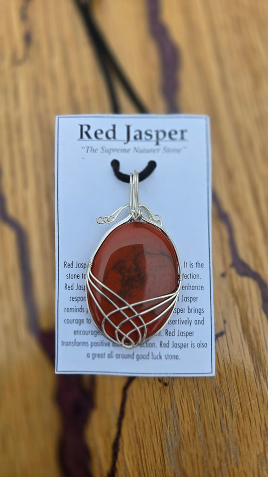 Red Jasper Wrapped Necklace
