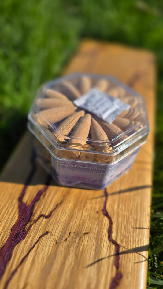 Natural Backflow Incense Cones - Amber