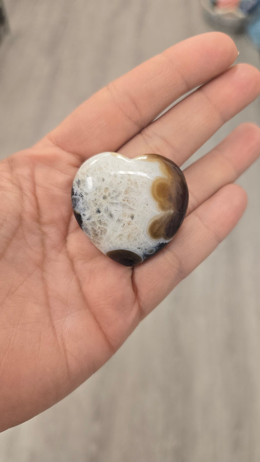 Black Agate Druzy Heart