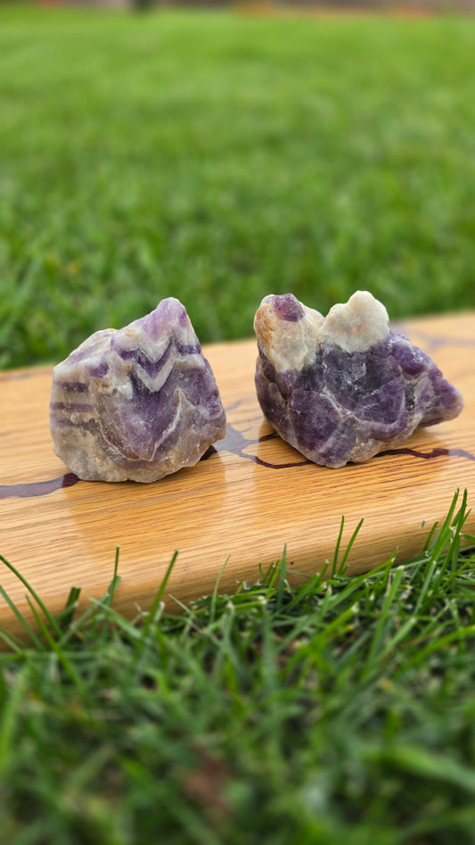 Raw Chevron Amethyst Pieces - Large 150-260g