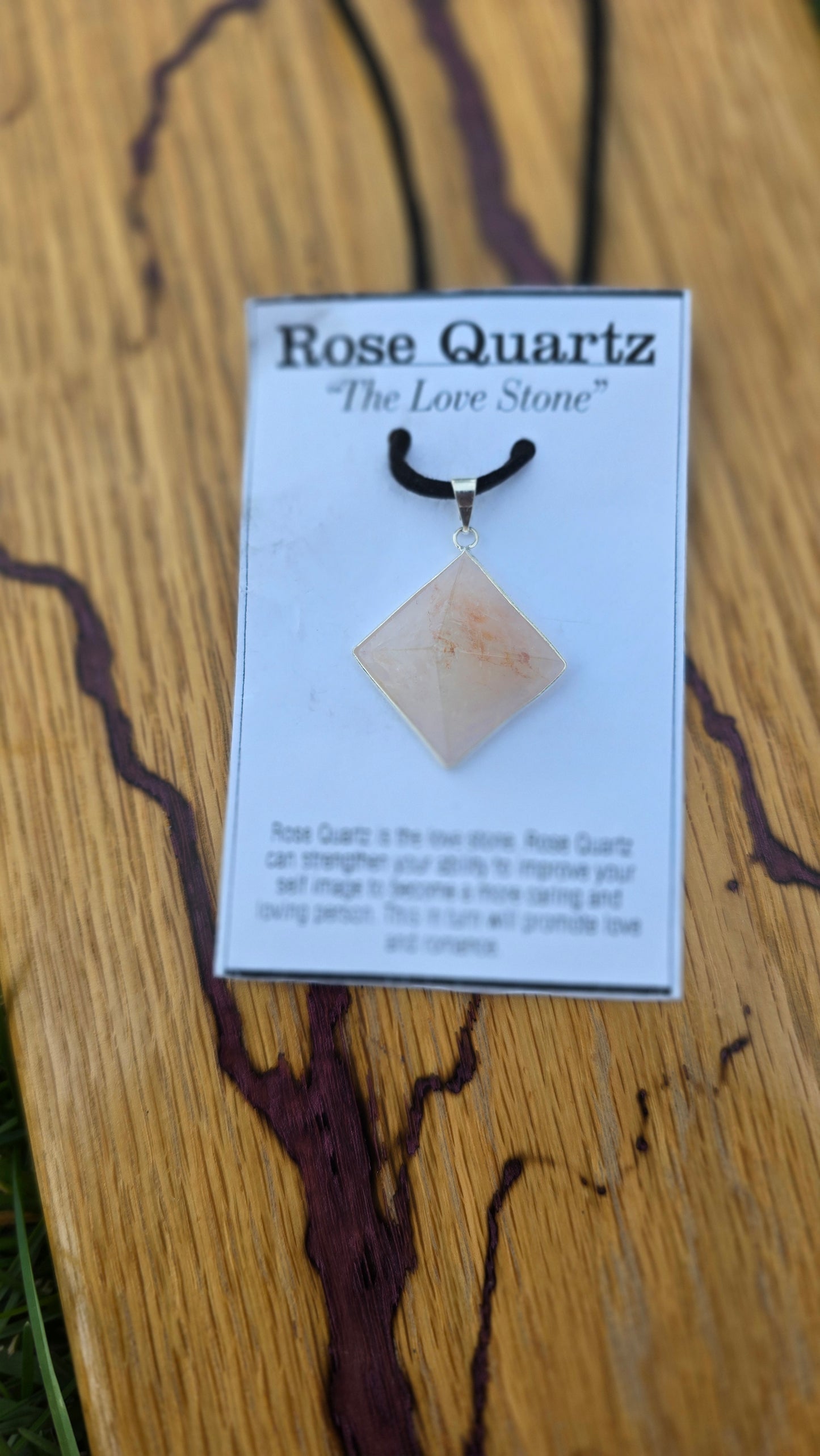 Rose Quartz Pyramid Pendant