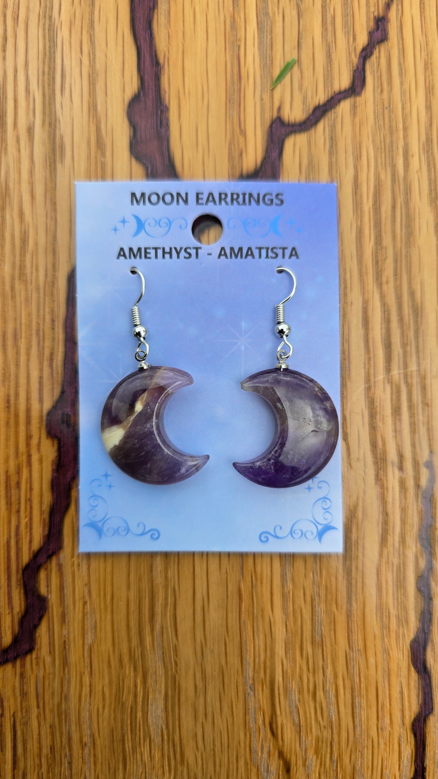 Moon Earrings - Amethyst