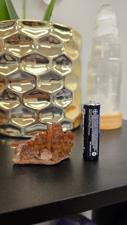 Red Tangerine Quartz Cluster