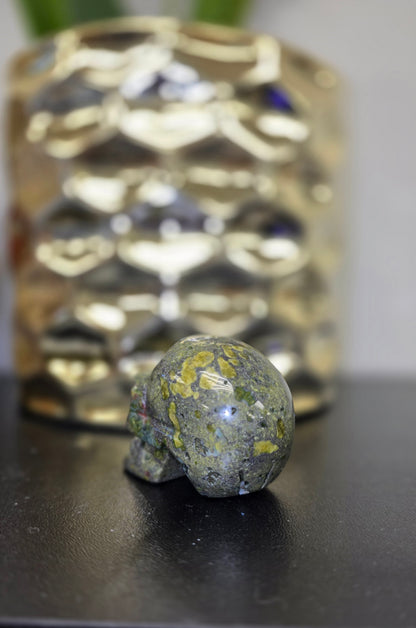 Dragon Bloodstone Skull Carving