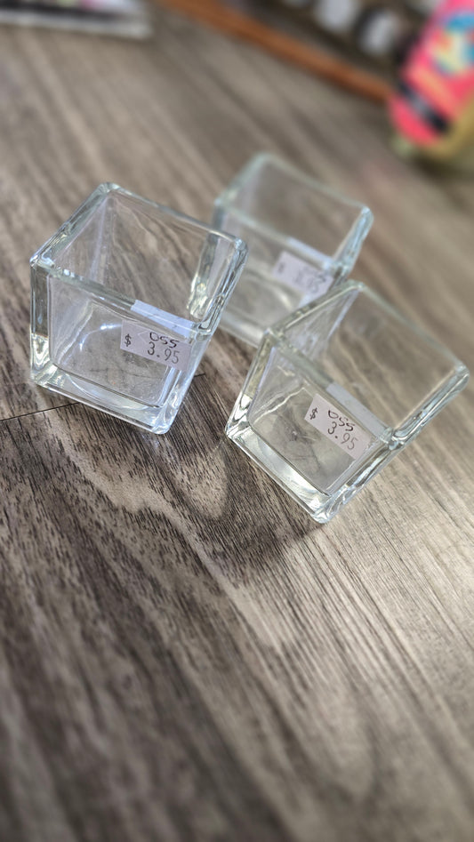 Clear Glass Candle Holder