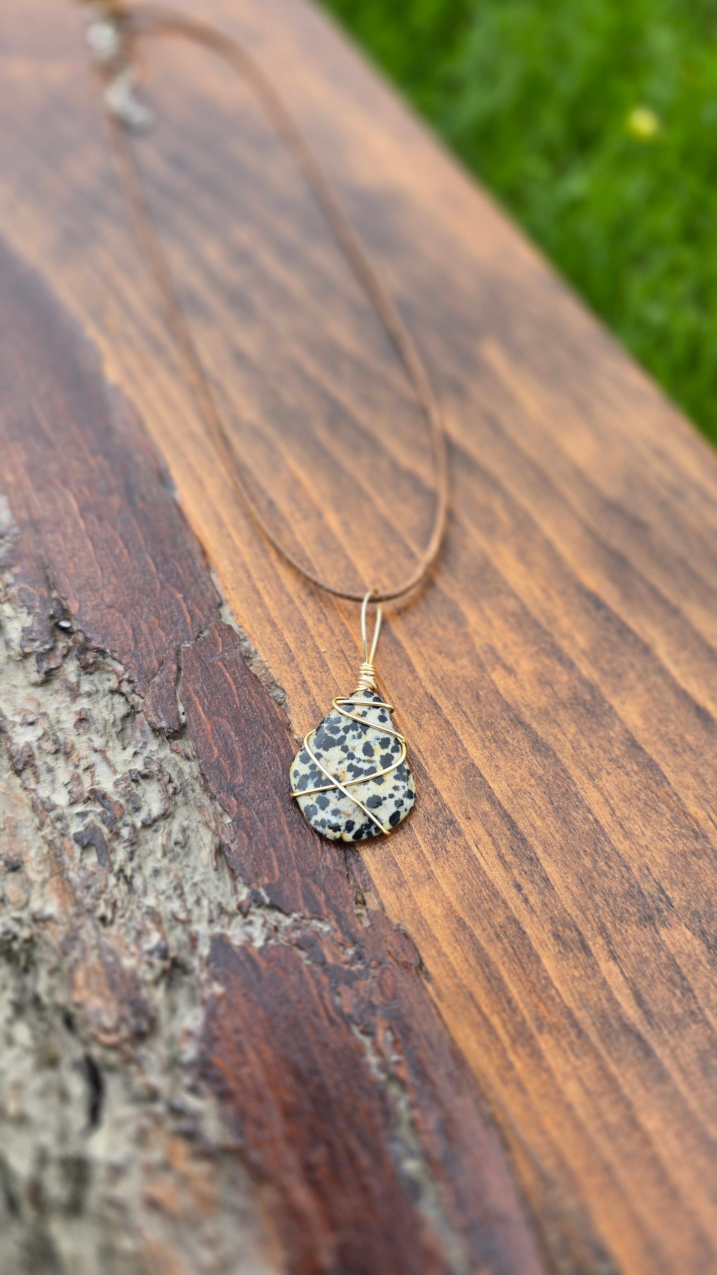 Dalmatian Jasper Wrapped Necklace