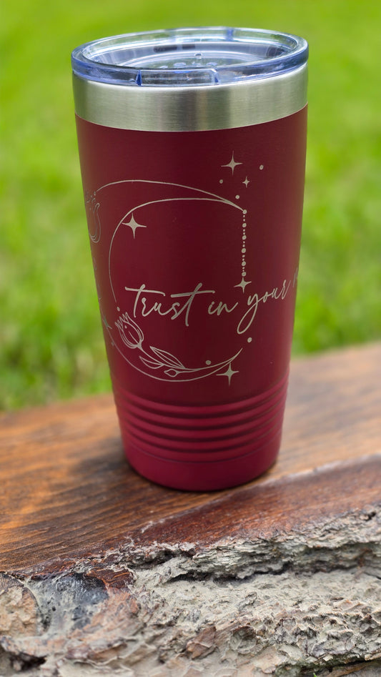 Maroon 20 oz Trust in your Magic Tumbler - My Little Workbench