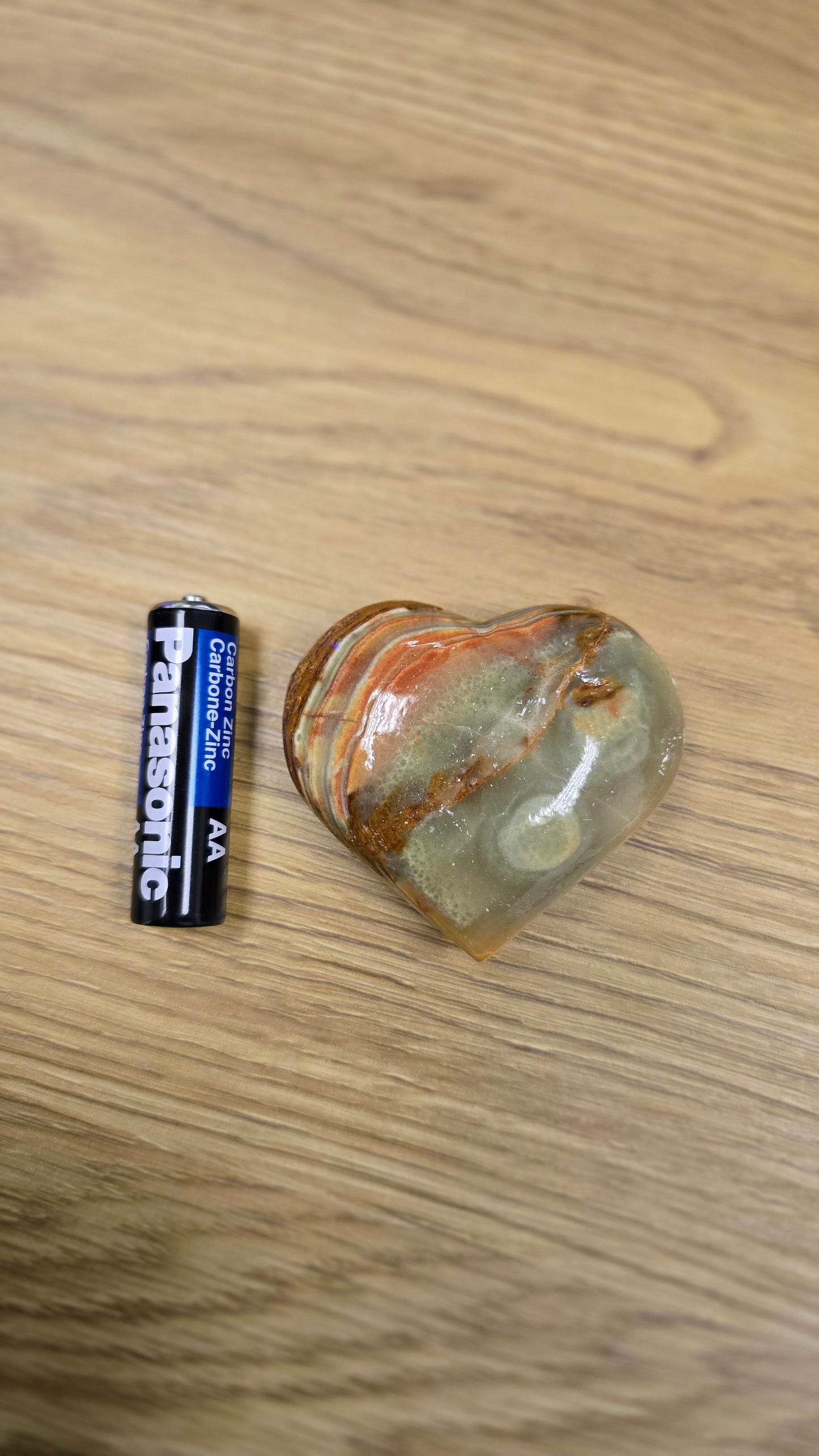 Green Banded Onyx Heart