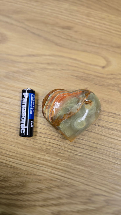 Green Banded Onyx Heart