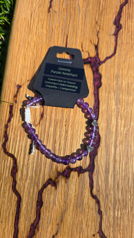 Adjustable Bracelet- Gemmy Amethyst