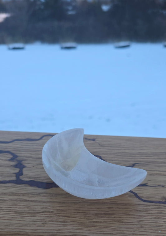 Selenite Moon Dish