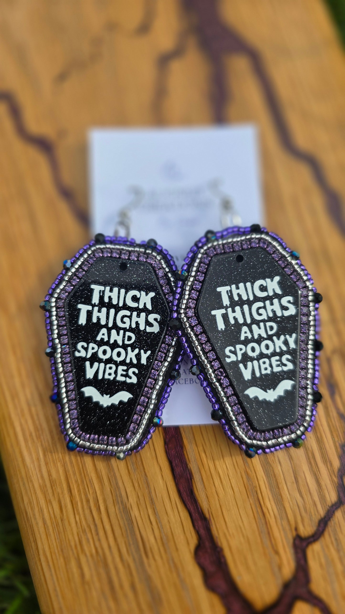 Thick Thighs Spooky Vibes Beaded Earrings