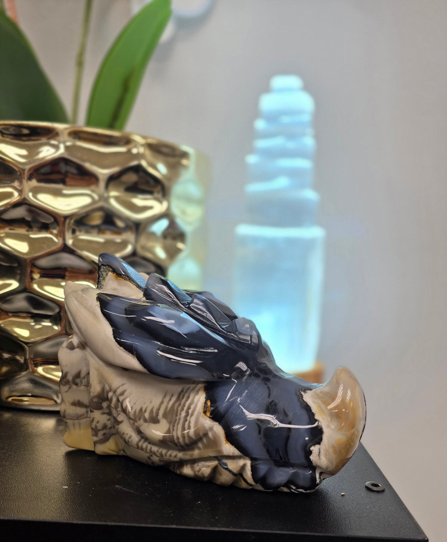 Fluorescent Agate Dragon Head