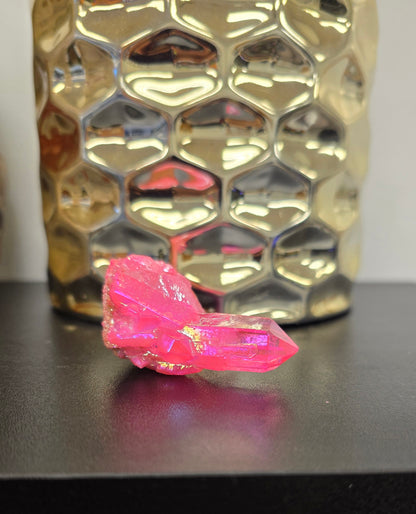 Pink Aura Quartz Cluster