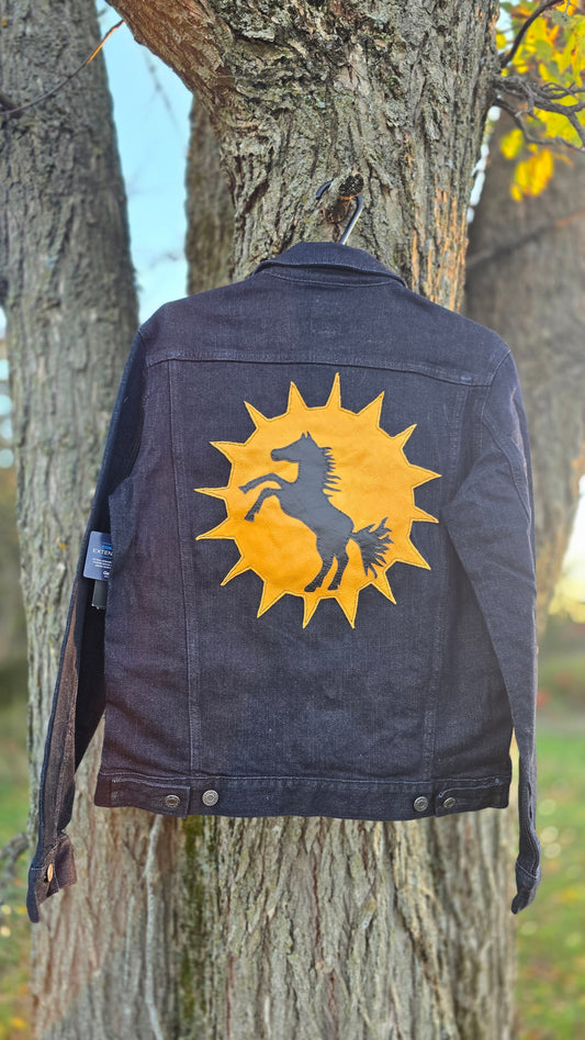 Jean Jacket with Leatherwork by Stephen and the Crow - Horse