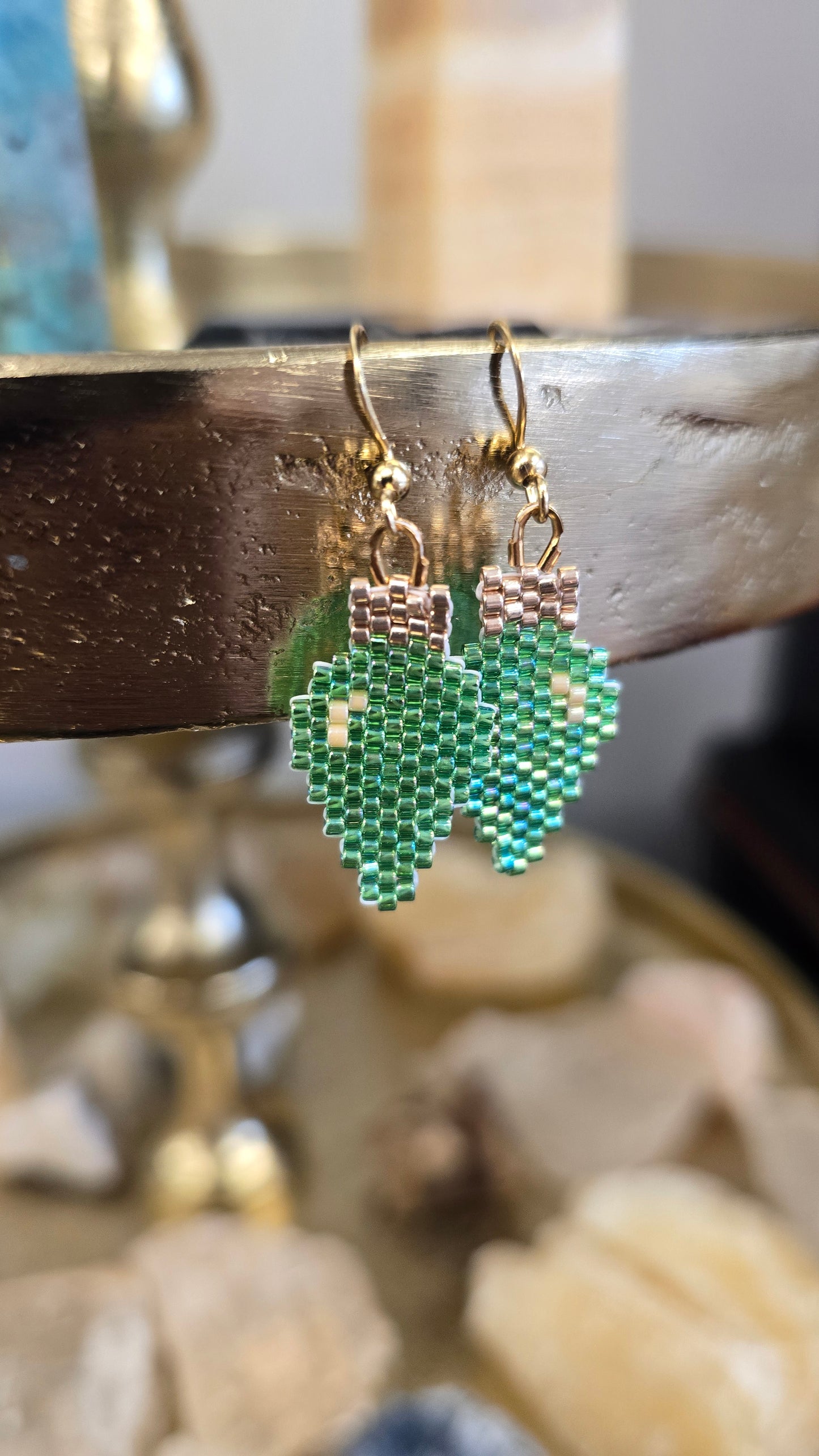 Christmas Bulb Beaded Earrings