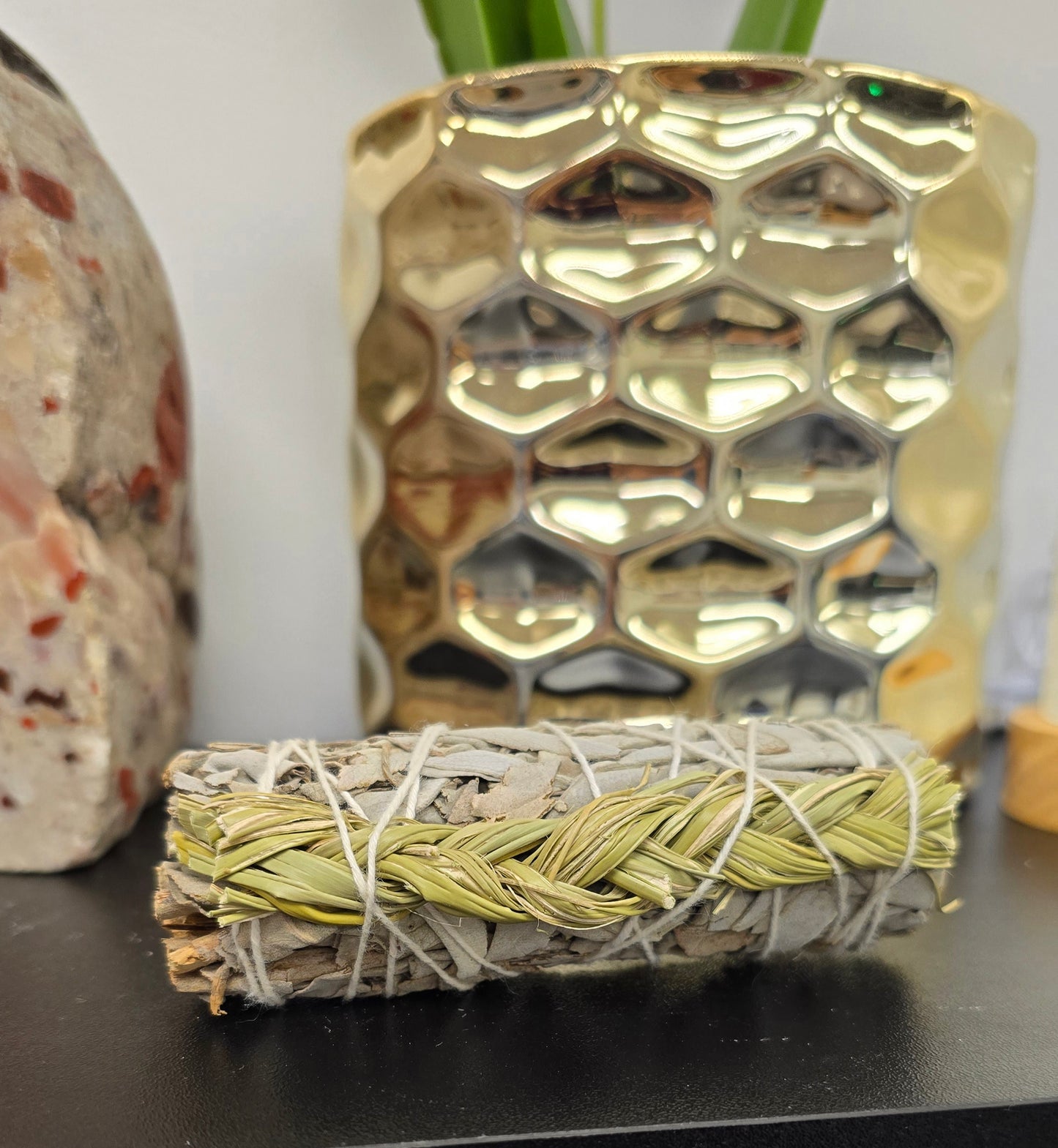 White Sage with Sweetgrass Smudging Bundle