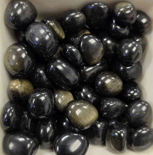 Gold Sheen Obsidian Tumbled