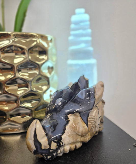 Fluorescent Agate Dragon Head