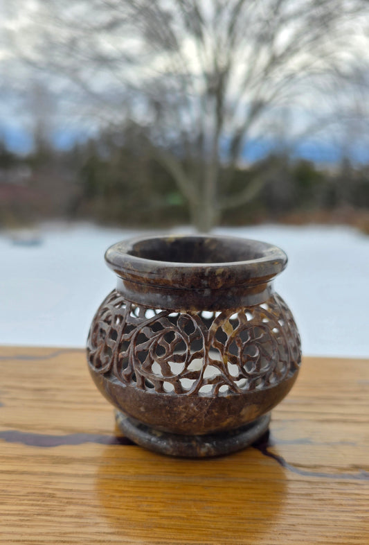 Soapstone Tea Light Candle Holder