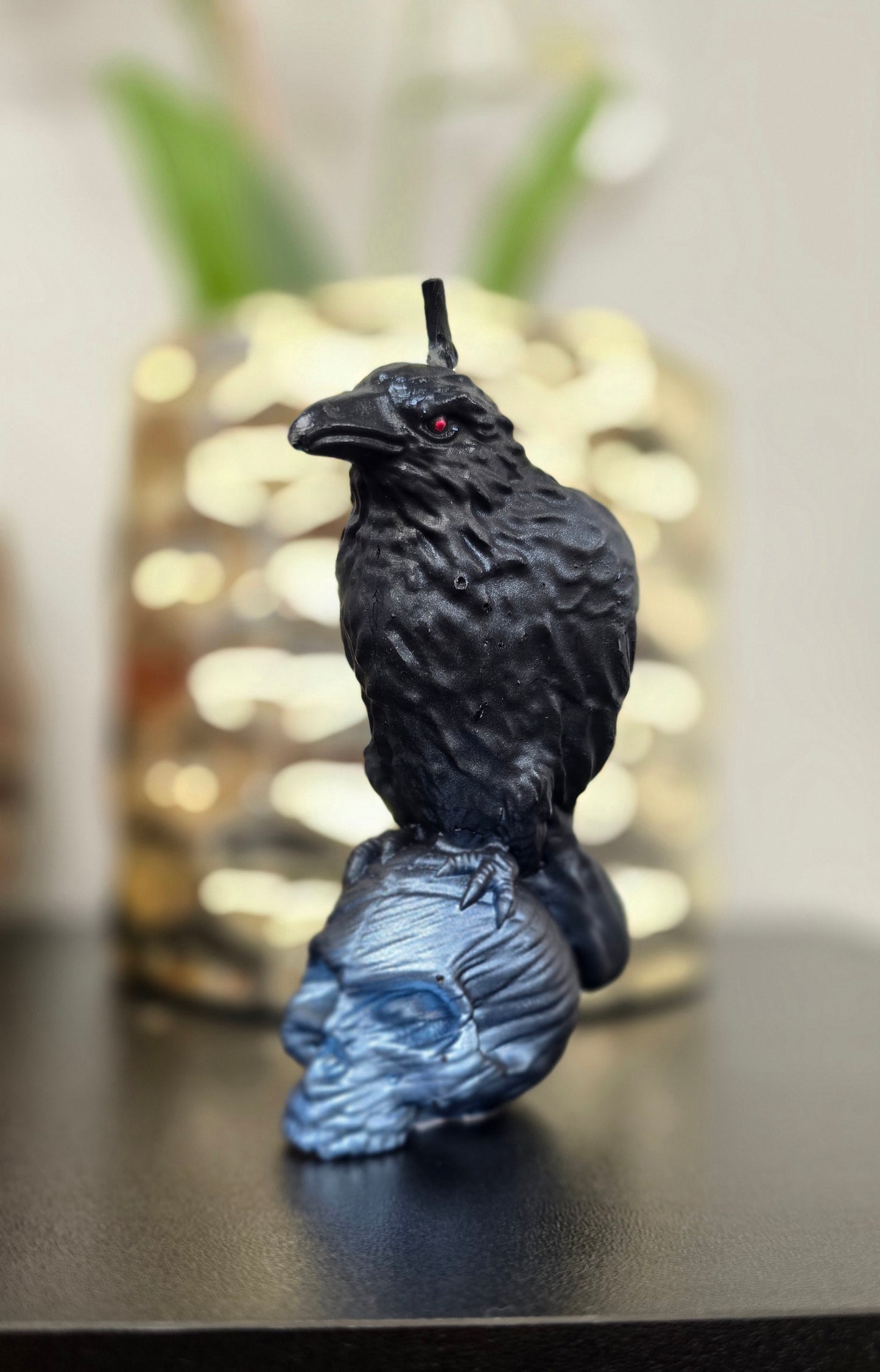 Raven on Skull Candle
