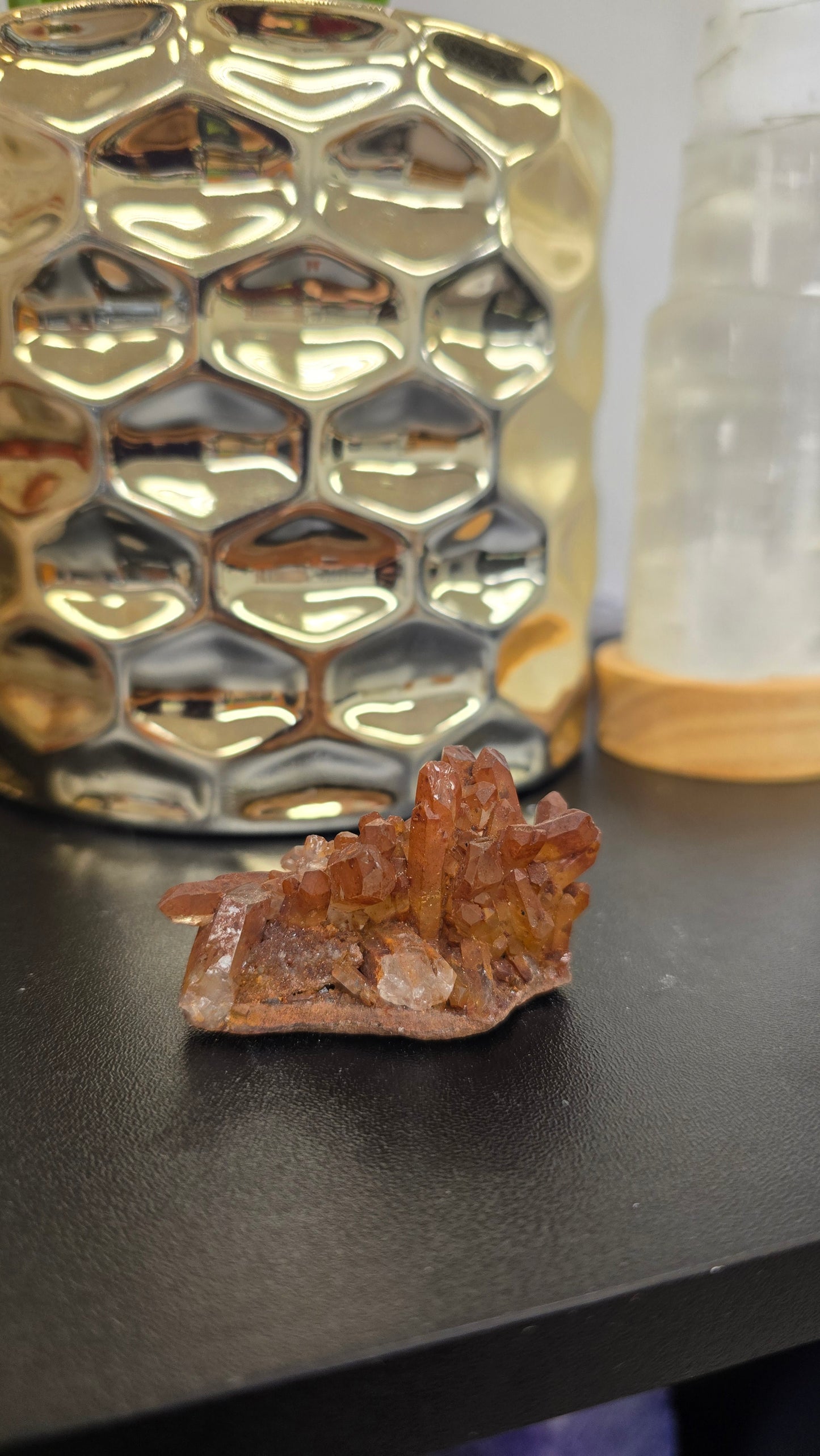 Red Tangerine Quartz Cluster