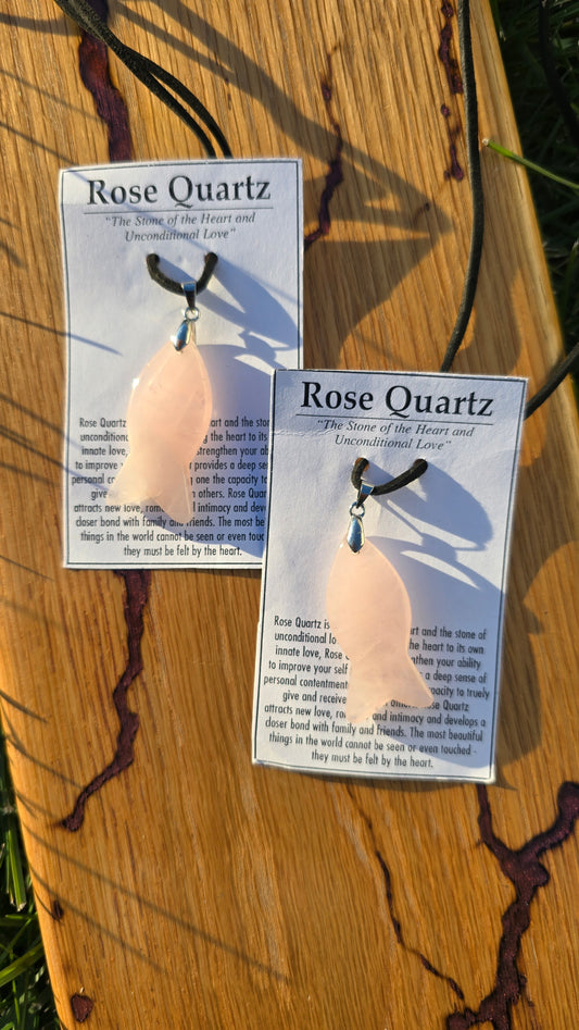 Rose Quartz Fish Necklace