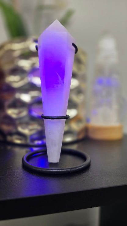 Pink Mangano Calcite Wand with Stand