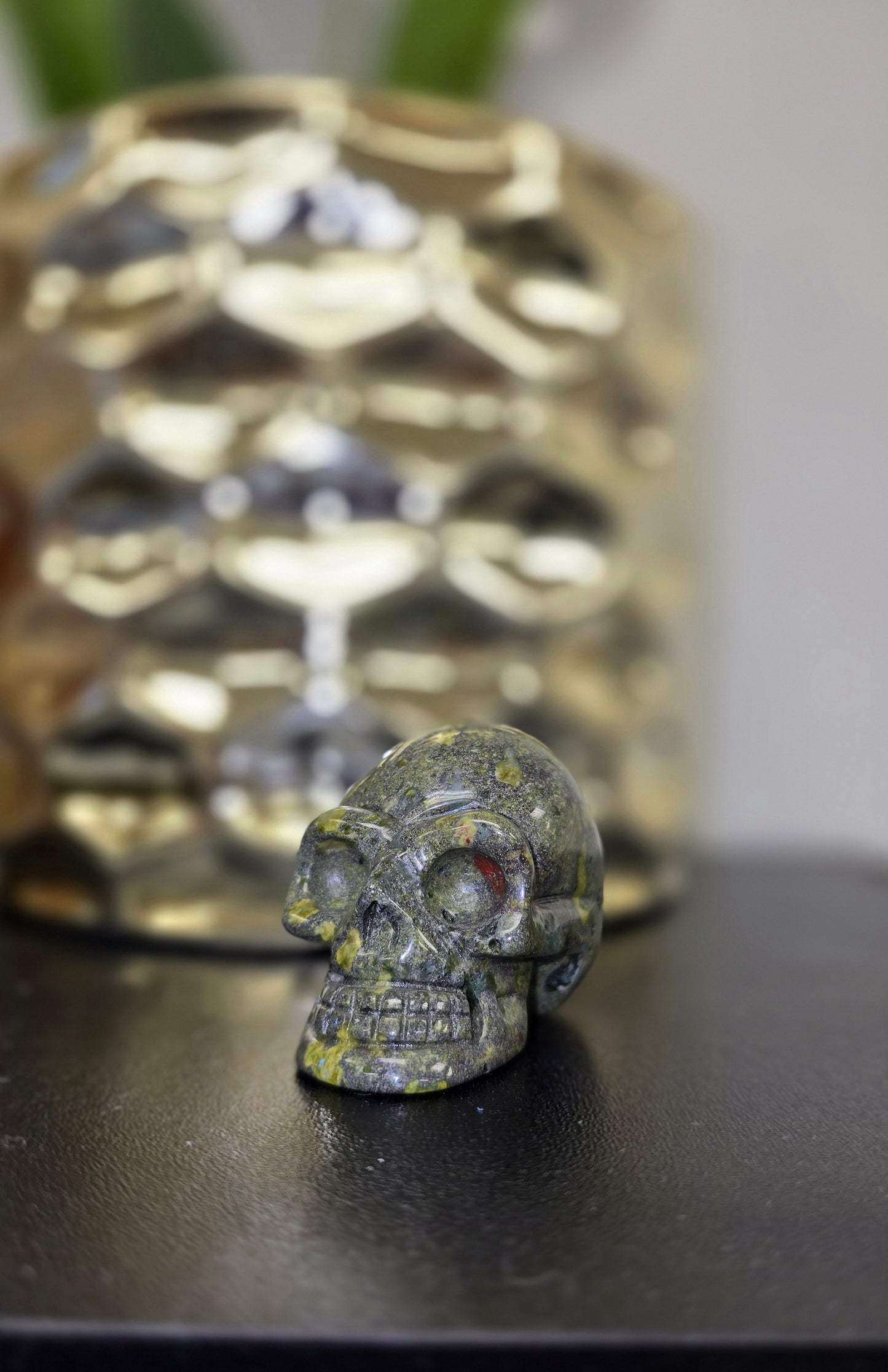 Dragon Bloodstone Skull Carving