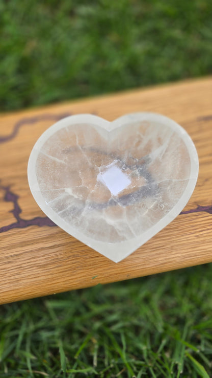 4" Selenite Dish - Heart