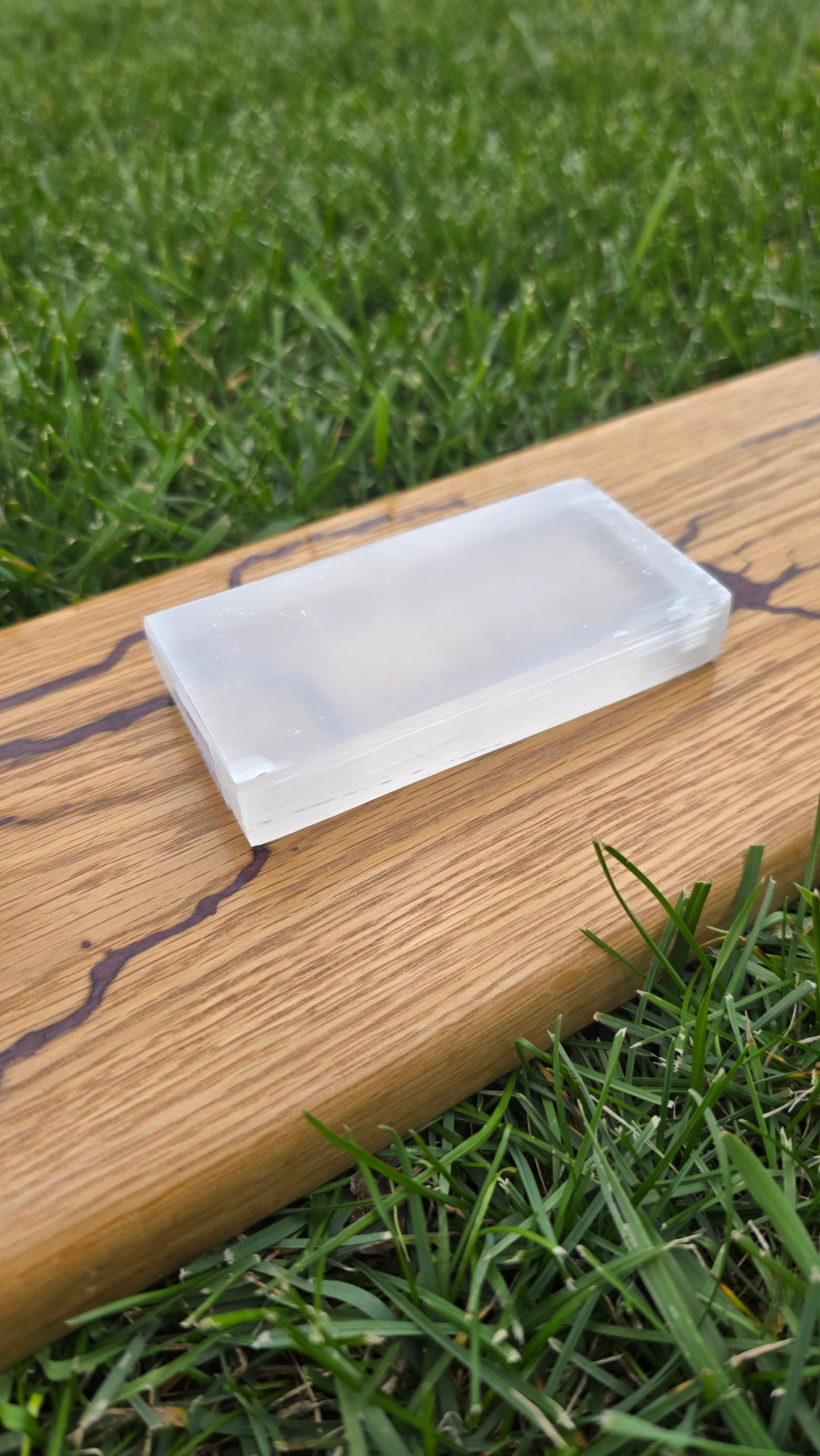 Selenite Charging Plate Rectangle- 4"