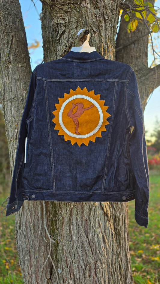 Jean Jacket with Leatherwork by Stephen and the Crow-Yoga Pose