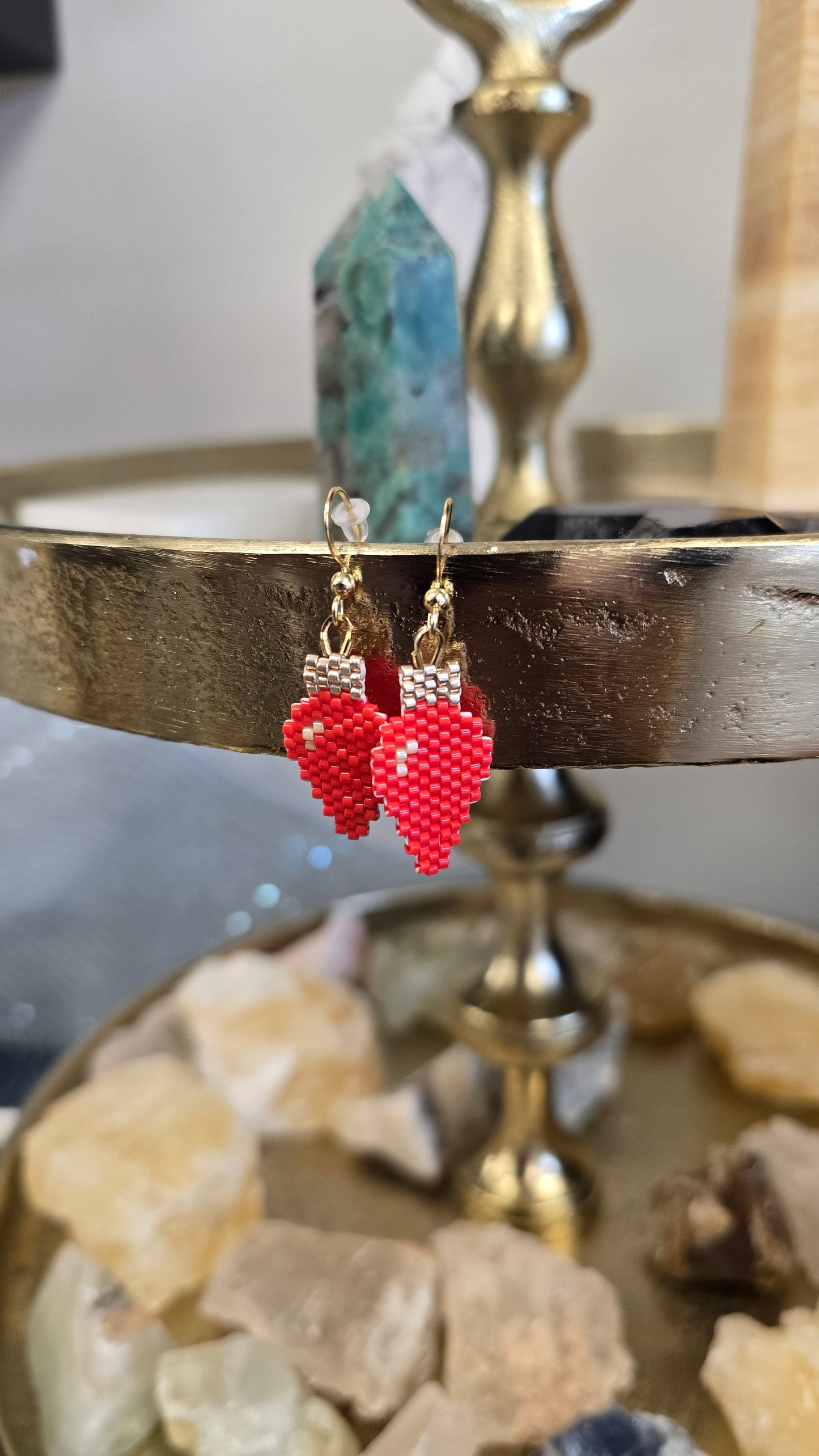 Christmas Bulb Beaded Earrings